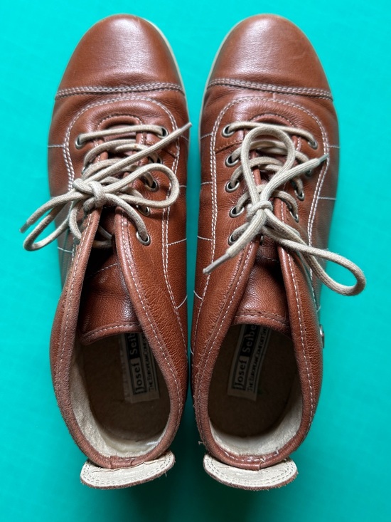 Josef Seibel Shoes - Josef Seibel Women's Brown Leather Lace-Up Booties high top sneakers 42 or 10